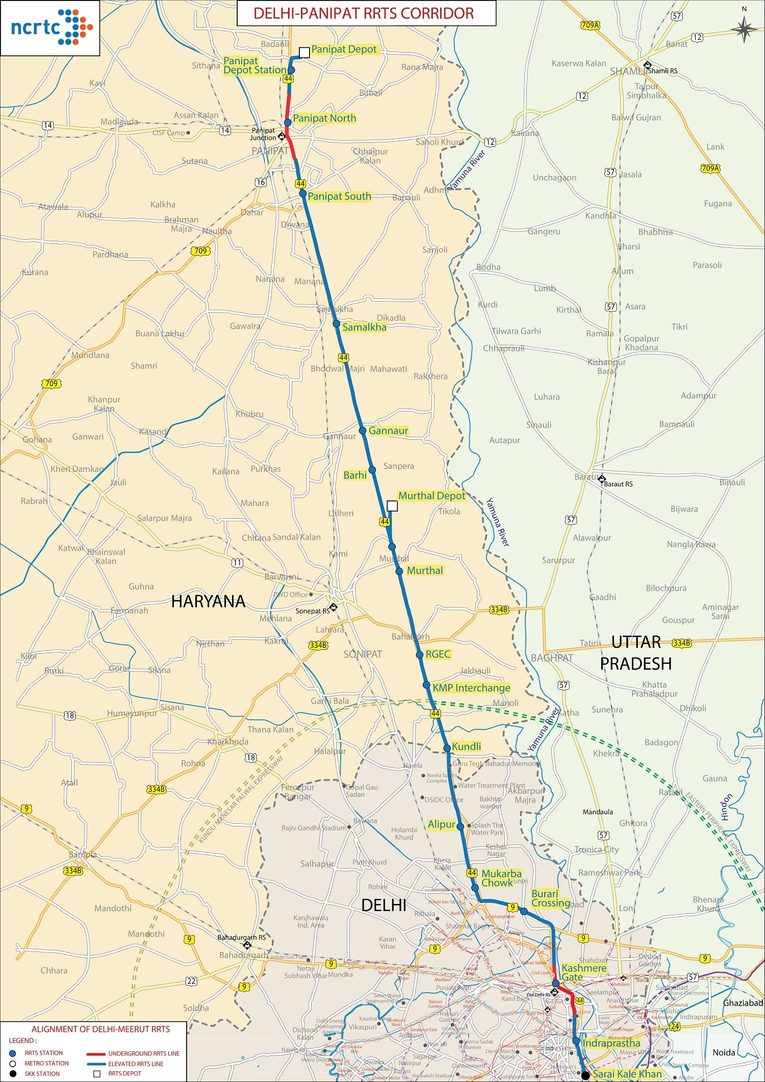 panipat to delhi airport tunnel route map terminal 3