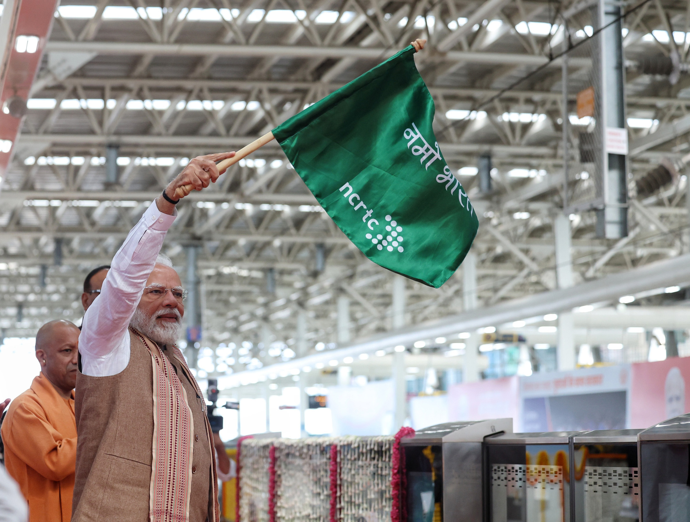 PM flags off Meerut Metro and Namo Bharat Train at Shatabdi Nagar Namo Bharat Station, in Meerut, Uttar Pradesh on February 22, 2026.
