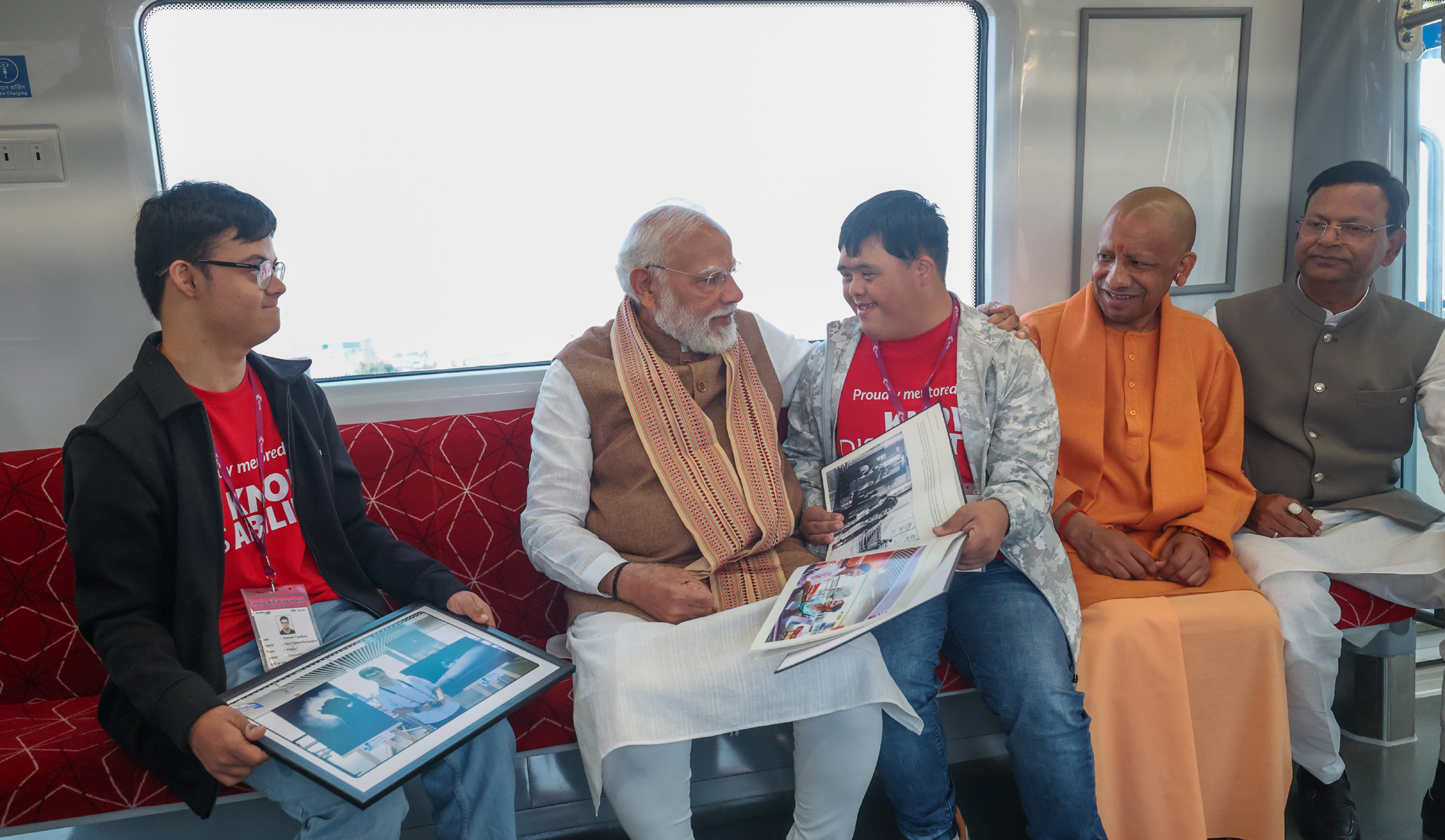PM undertakes a metro ride till Meerut South Station, in Uttar Pradesh on February 22, 2026.